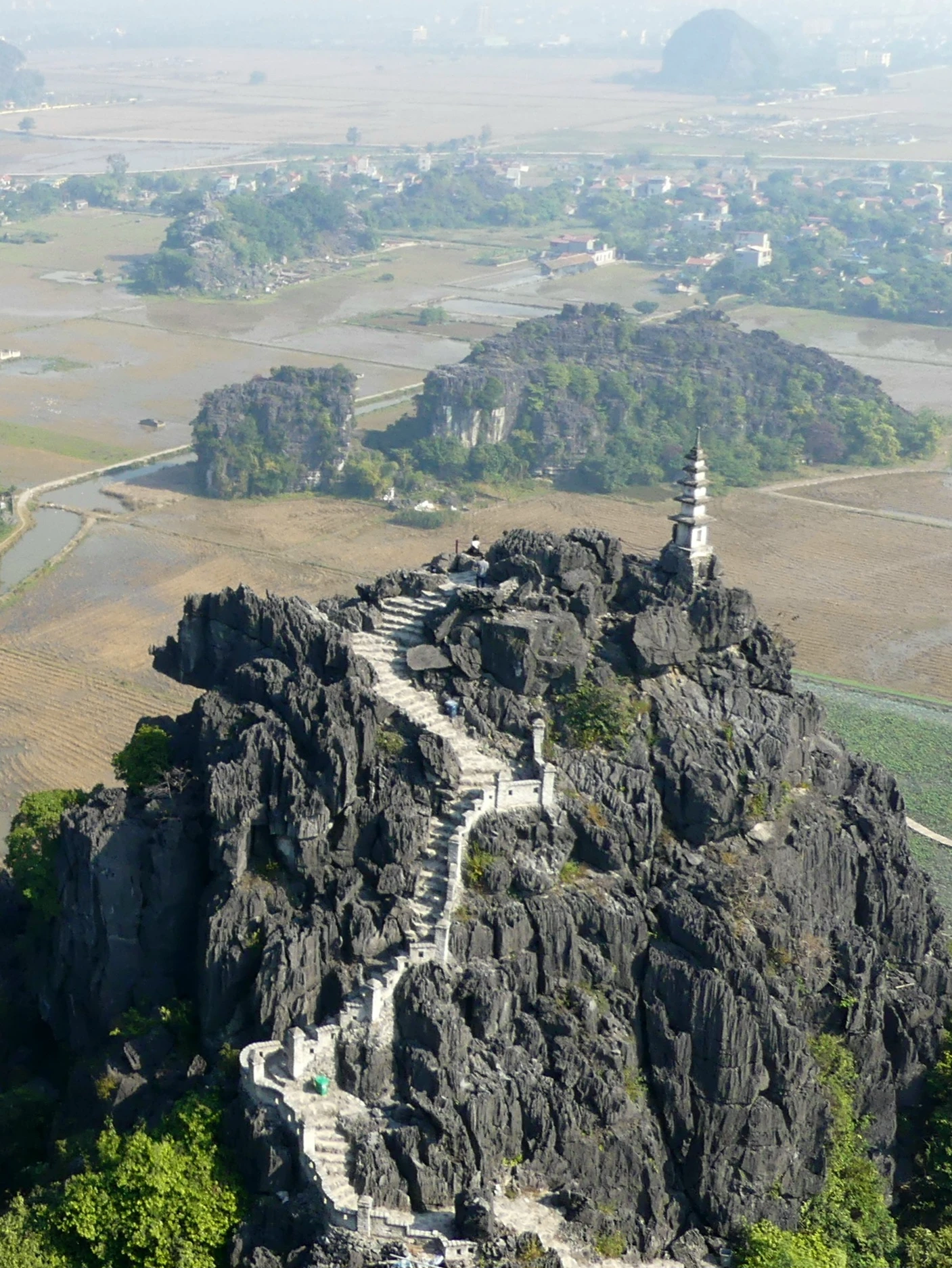 Ninh Binh – widok z góry, Mua Caves, pagoda